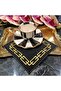 Chain embroidery detailed coffee side, cocktail and presentation napkin 1 piece - 4