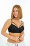 Women's Black Large Size Cross Band Detailed Lace Underwire Bra 4700014-tracy - 2