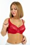 Women's Red Embroidery Lace Underwire Minimizer Gathering Bra 4676004-hurrem - 6