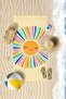 Happy Sun Digital Printed 60x130 Cm Children's Beach Towel