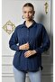 Long Sleeve Cationic Linen Shirt -Buluzwith Buttons and Collar