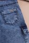 Boy's Blue Text Embroidered Belted Jean Shorts 16104 - 4