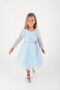Kids Girls' Buckle Belted Lace Tulle Evening Dress Ak2206