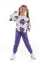 Girl's Heart Printed Trendy Tracksuit Set Cotton Seasonal Ak2504 - 3