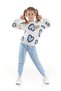 Girl's Heart Printed Trendy Tracksuit Set Cotton Seasonal Ak2504 - 4