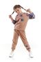 Girl's Flower Printed Trendy Tracksuit Set Cotton Seasonal Ak2505 - 5
