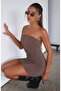 Diver Fabric Strapless Mini Dress - 2