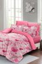 Valentine's Day Double Duvet Cover Set 100% Cotton Satin Stay Pınk - 2