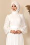 Sükse Evening Dress Ecru - Design - Fsc2079 - 3