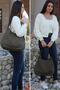 Lonia Women's Khaki Green Canvas Cotton Daily Shoulder Hand Waterproof Tote Bag - 6