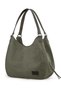 Lonia Women's Khaki Green Canvas Cotton Daily Shoulder Hand Waterproof Tote Bag