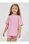 Patch Detail Rib Oversized T-Shirt & Shorts Set - 2