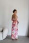Patterned Strap Ruffle Detail V Neck Lined Maxi Long Length Premium Dress - 3
