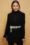 Women's 10 Row Buckle Model Silver Crystal Zircon Stone Evening Dress Trousers Skirt Wedding Party Belt - 7