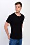 Men's Black Flame Basic Crew Neck 100% Cotton T-Shirt - 3