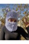 Animal Figured Hat Puffy Beanie Snow Mask Ski&snowboard Balaclava Knitted Beanie Knitted Hat - 2