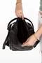Women's Black Soft Washed Washed Leather Both Shoulder and Arm and Backpack - 2