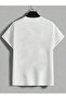 White Printed Minimal Birds Oversize T-shirt - Short Sleeve, Crew Neck - 2