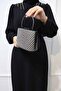 Women's Platinum Triangle Stone Evening Dress Evening Bag