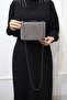 Women's Platinum Triangle Stone Evening Dress Evening Bag - 3