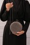 Platinum Stone Round Women's Evening Dress Clutch Portfolio Bag - 4