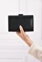 Women's Black Stone Evening Dress Clutch Evening Bag - 3
