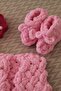 Puffy Hand Knitted Vest Booties Set - 3
