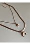 Steel Rose Gold Double Row Midnight Necklace - Does Not Tarnish -