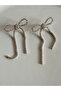 Silver Zircon Stone Bow Earrings - 3