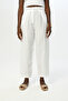 Women Regular White Color Waist Button Detail Pants
