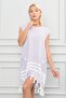 Pamulu Peshtemal Beach Dress, Hand Embroidered Special Design, Thin Fabric - Light Lilac - 6