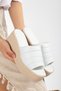 White Wedge Heeled Classic Women's Slippers Comfortable and Stylish - 2