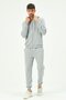 Men's Hooded, Zippered Front and Cuffed Leg Tracksuit 8702 Gray - 5