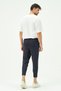 Men's Straight Leg Waist Detail Sweatpants 855 Navy Blue - 4