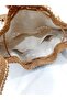 Hand Knitted Paper Thread Women's Shoulder Bag (Color Straw) - 3
