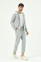 Men's Hooded, Zippered Front and Cuffed Leg Tracksuit 8702 Gray - 3
