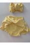 Yellow Shorts Skirt Band Suit - 3