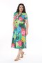 Women's Plus Size Colorful V-Neck Short Sleeve Dress 65N38160 - 5