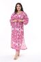 PiNk V-Neck Large Size Crepe Dress - Waist Lace-up 65N38157 - 8