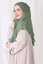 Soft Green Souffle Khimar - Medium Size, with Veil, Three Layer Chiffon Shawl - 2