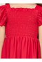 Laser Cut Out and Smocked Detail Tiered Dress - 3