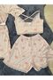 3 Pieces Pegasus Summer Shorts and Dressing Gown Set - 3