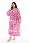 PiNk V-Neck Large Size Crepe Dress - Waist Lace-up 65N38157 - 3