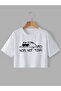 Crop Cat Printed Tshirt-