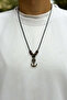 Unisex Wooden Beaded Anchor Themed Adjustable Necklace - 2
