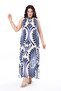 Plus Size Cobalt Blue Halter Neck Long Crepe Dress - 65n38165 - 6