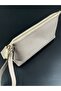 Women's Beige Genuine Leather Makeup and Travel Bag - 3