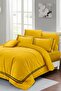 Double Duvet Cover Set Dense Weave Cotton Satin 3D Special Design Luxury Yellow