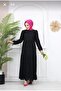 Embroidered Lace black modest dress