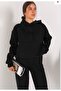 Thick Winter Tracksuit Set with 3 Thread Ribbon, Fleece Inside, Kangaroo Pocket, Hood, Rubber Legs - 2